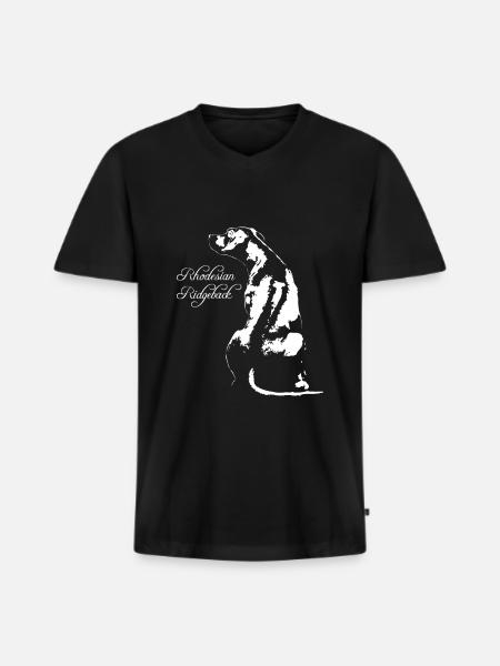 Rhodesian Ridgeback - Men's Premium Organic T-shirt with V-neck - black