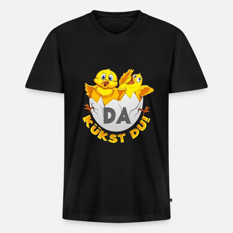 Da kükst Du! - Männer Premium Bio T-Shirt mit V-Ausschnitt - Schwarz