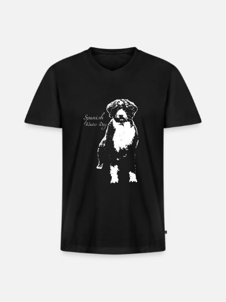 Spanish Water Dog - Men's Premium Organic T-shirt with V-neck - black