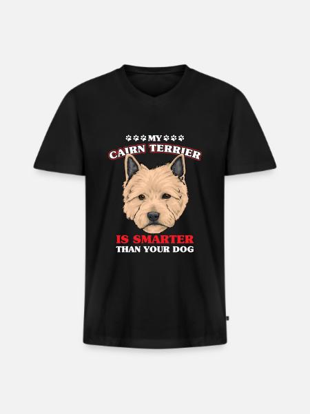 Cairn Terrier - Men's Premium Organic T-shirt with V-neck - black