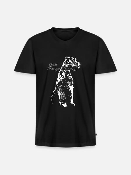 Big schnauzer - Men's Premium Organic T-shirt with V-neck - black