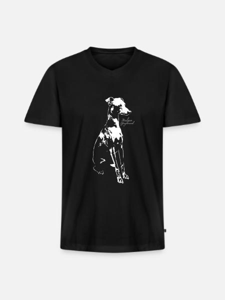 Italienischer Windhund - Männer Premium Bio T-Shirt mit V-Ausschnitt - Schwarz
