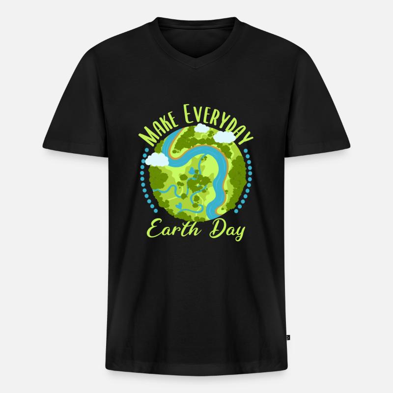 Make our Earth green again - Männer Premium Bio T-Shirt mit V-Ausschnitt - Schwarz