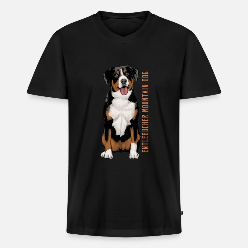 Entlebucher Sennenhund - Männer Premium Bio T-Shirt mit V-Ausschnitt - Schwarz