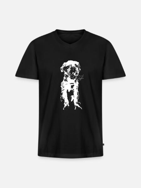 Belgian dwarf griffon - Men's Premium Organic T-shirt with V-neck - black