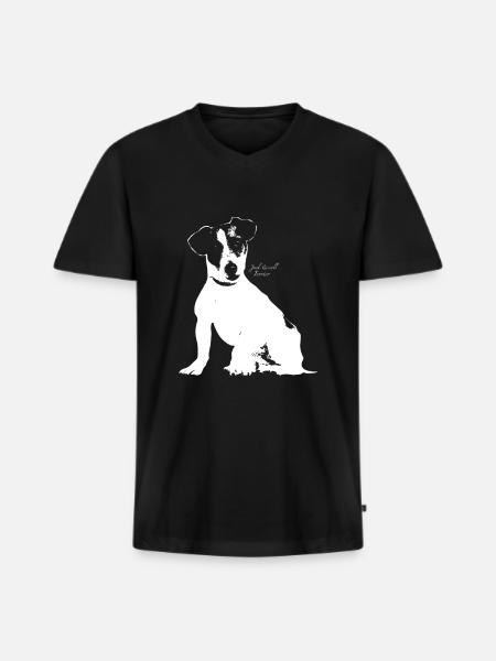 Jack Russell Terrier - T-shirt encolure en V Premium bio Homme - noir