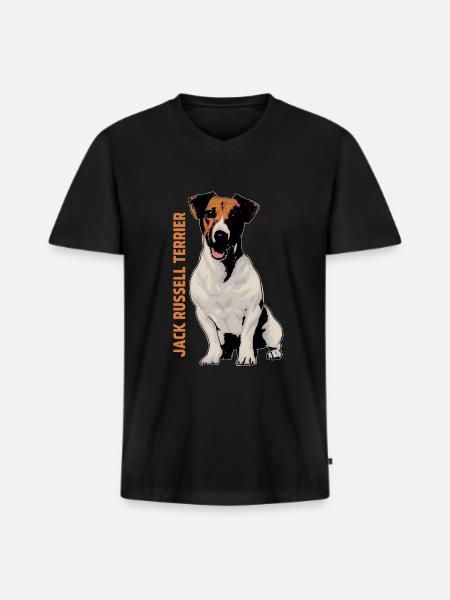 Jack Russell Terrier - Men's Premium Organic T-shirt with V-neck - black