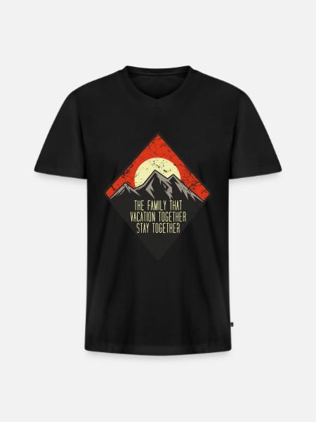 Family vacation together - Men's Premium Organic T-shirt with V-neck - black