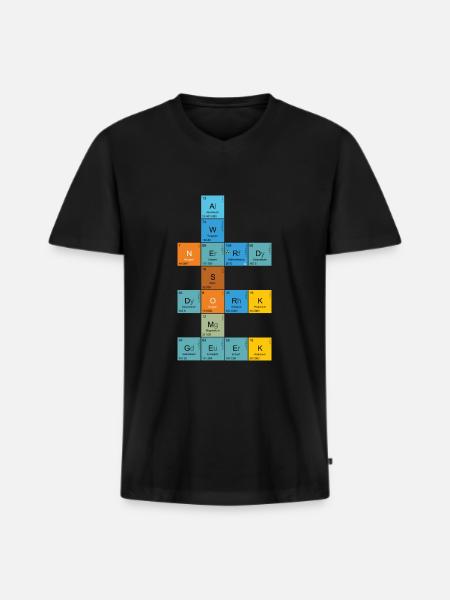 Nerd Science Geek - Men's Premium Organic T-shirt with V-neck - black