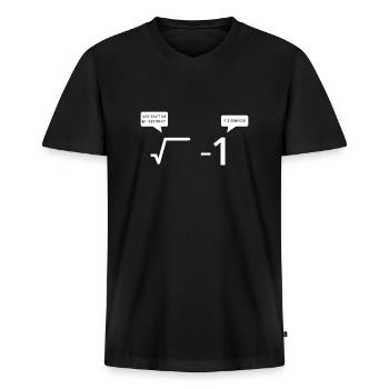 Nerd Science Geek - Men's Premium Organic T-shirt with V-neck - black - Front - Nico (187cm)
