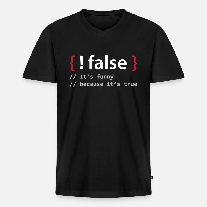 Programmierer Geschenk Nerd - Männer Premium Bio T-Shirt mit V-Ausschnitt - Schwarz