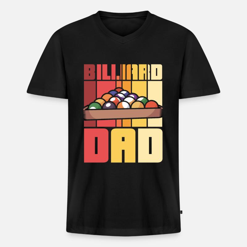 Billiard Dad - Männer Premium Bio T-Shirt mit V-Ausschnitt - Schwarz