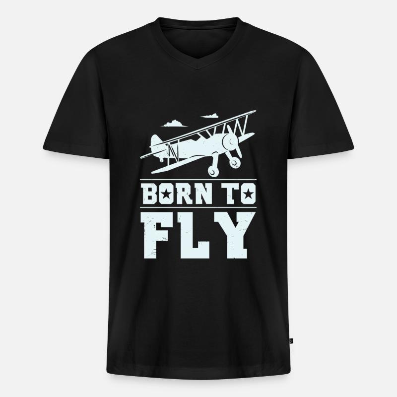 Model flight pilot gift - Men's Premium Organic T-shirt with V-neck - black