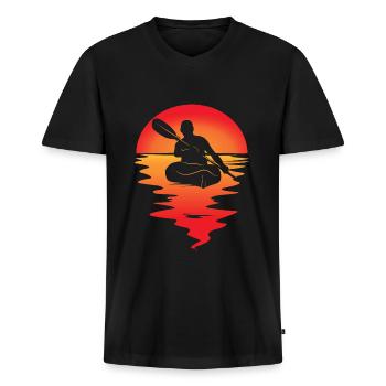canoe - Men's Premium Organic T-shirt with V-neck - black - Front - Nico (187cm)
