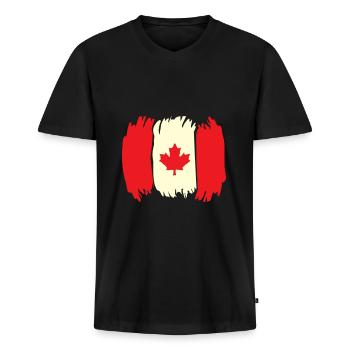 Kanada Flagge - Männer Premium Bio T-Shirt mit V-Ausschnitt - Schwarz - Vorne - Nico (187cm)
