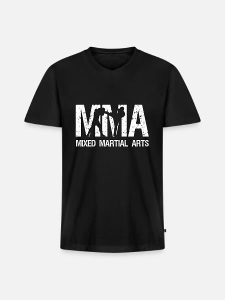 MMA martial arts fighter - Men's Premium Organic T-shirt with V-neck - black