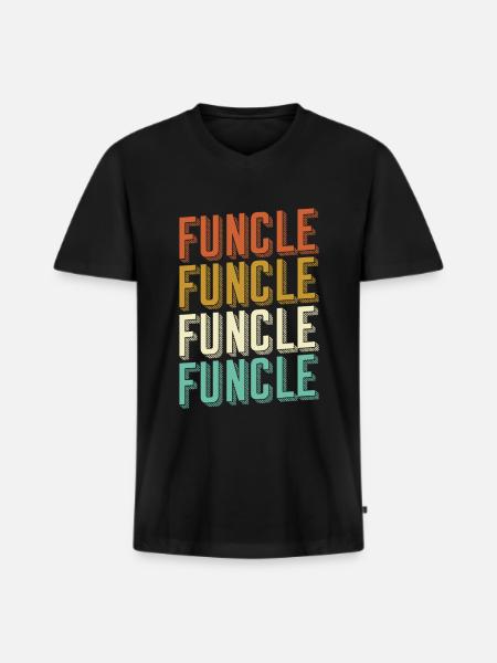 Funcle uncle - Men's Premium Organic T-shirt with V-neck - black