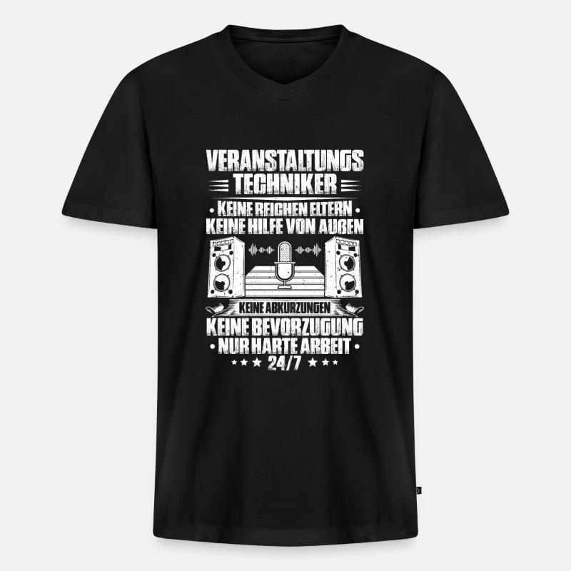 Veranstaltungstechniker Event Technician - Männer Premium Bio T-Shirt mit V-Ausschnitt - Schwarz
