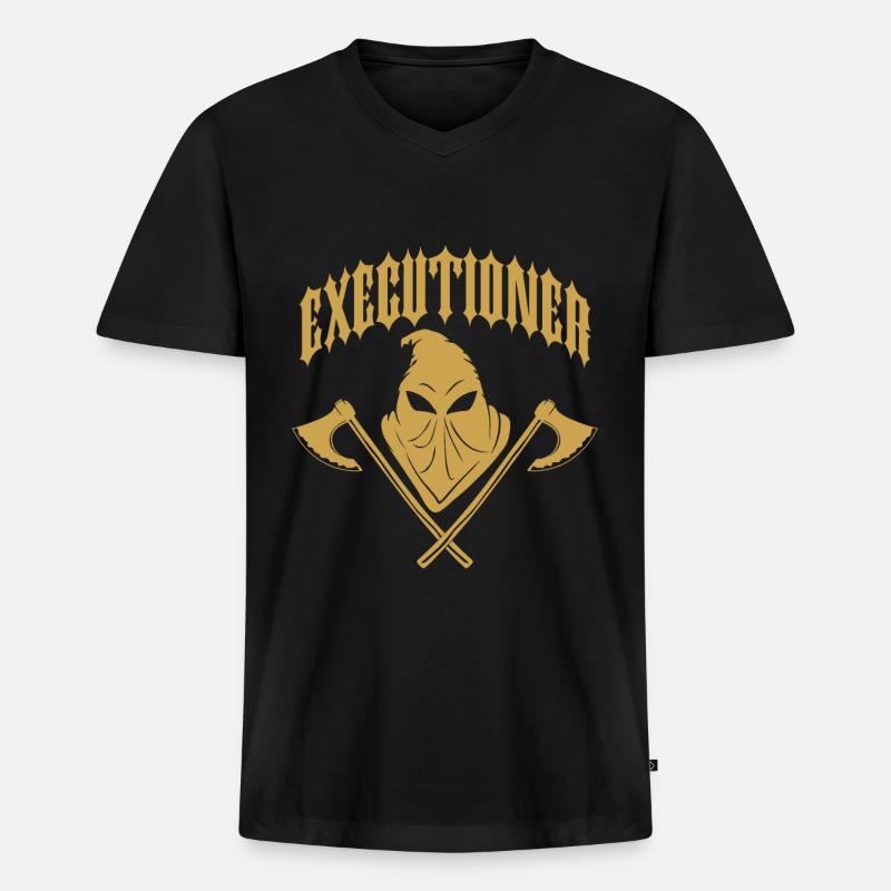 Scharfrichter - Männer Premium Bio T-Shirt mit V-Ausschnitt - Schwarz