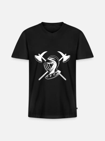 Ritter des Mittelalters - Männer Premium Bio T-Shirt mit V-Ausschnitt - Schwarz
