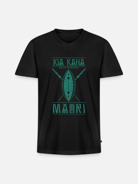 Maori - Men's Premium Organic T-shirt with V-neck - black