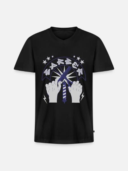Coiffeur - T-shirt encolure en V Premium bio Homme - noir
