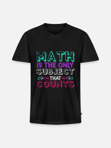 Mathe zählt - Männer Premium Bio T-Shirt mit V-Ausschnitt - Schwarz
