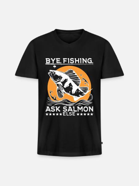 Fun fishing - Men's Premium Organic T-shirt with V-neck - black