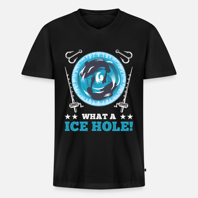 Nice Eisangeln - Männer Premium Bio T-Shirt mit V-Ausschnitt - Schwarz
