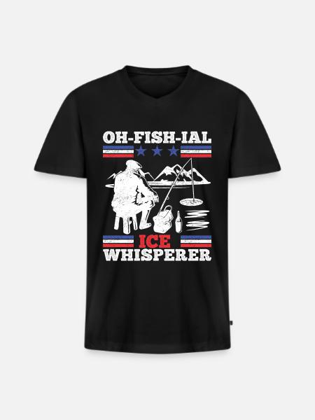 Ofishial Eisangler - Männer Premium Bio T-Shirt mit V-Ausschnitt - Schwarz