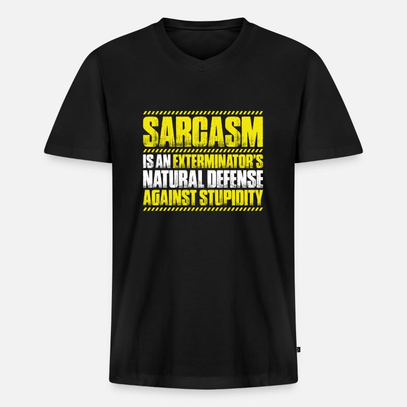 Schädlingsbekämpfer Kammerjäger Exterminator - Männer Premium Bio T-Shirt mit V-Ausschnitt - Schwarz
