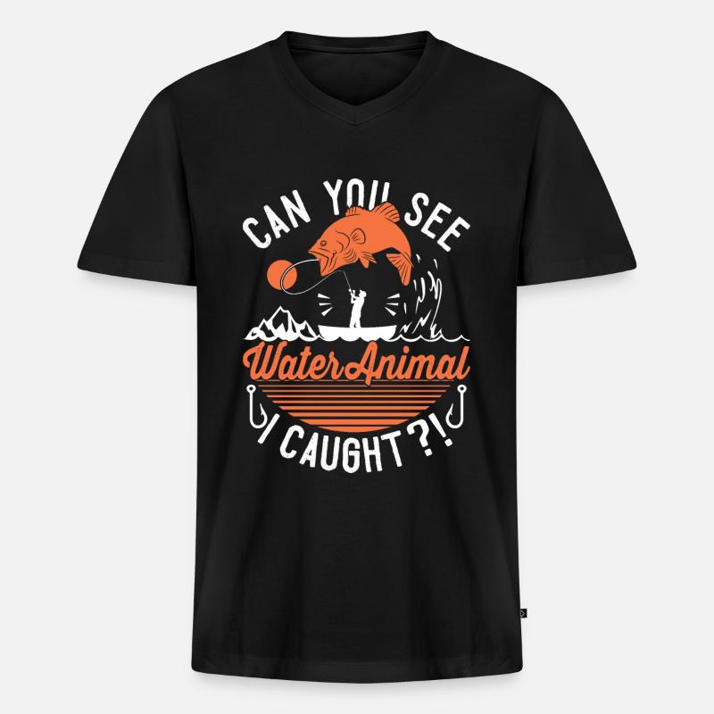 What a Fish - Männer Premium Bio T-Shirt mit V-Ausschnitt - Schwarz