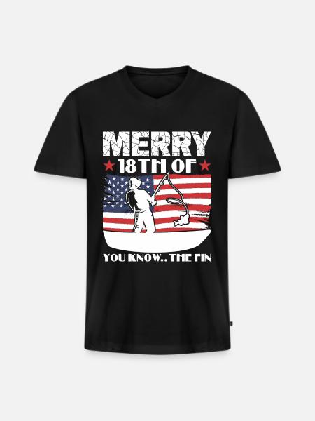 étiquette de pêche Biden - T-shirt encolure en V Premium bio Homme - noir