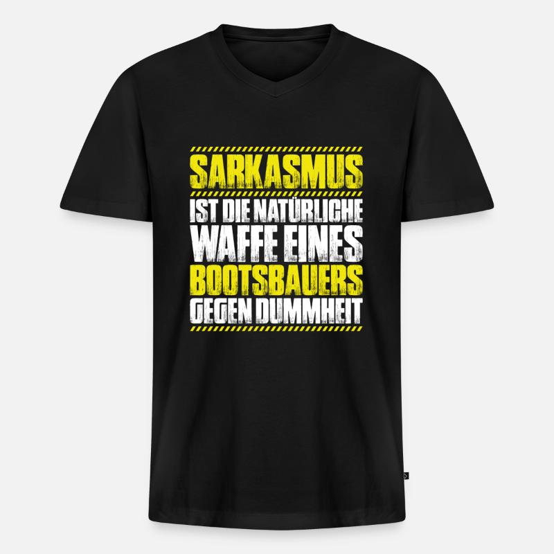 Bootsbauer Bootsbau Schiffbauer Schiffbau Boote - Männer Premium Bio T-Shirt mit V-Ausschnitt - Schwarz