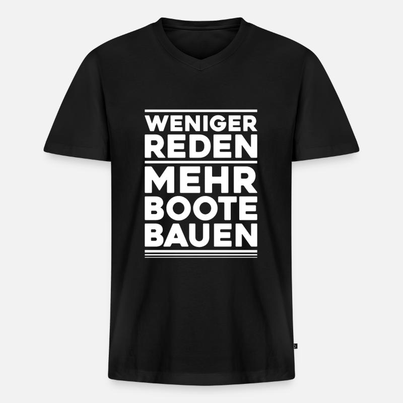 Bootsbauer Bootsbau Schiffbauer Schiffbau Boote - Männer Premium Bio T-Shirt mit V-Ausschnitt - Schwarz