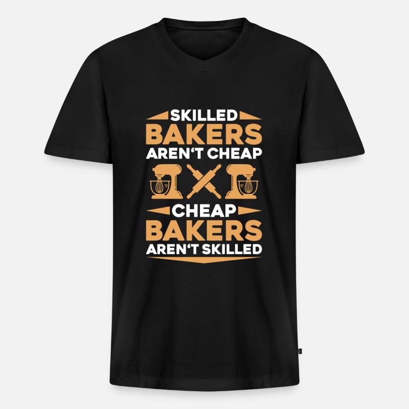 Baker Baking Baker Bakery Baking - Men's Premium Organic T-shirt with V-neck - black