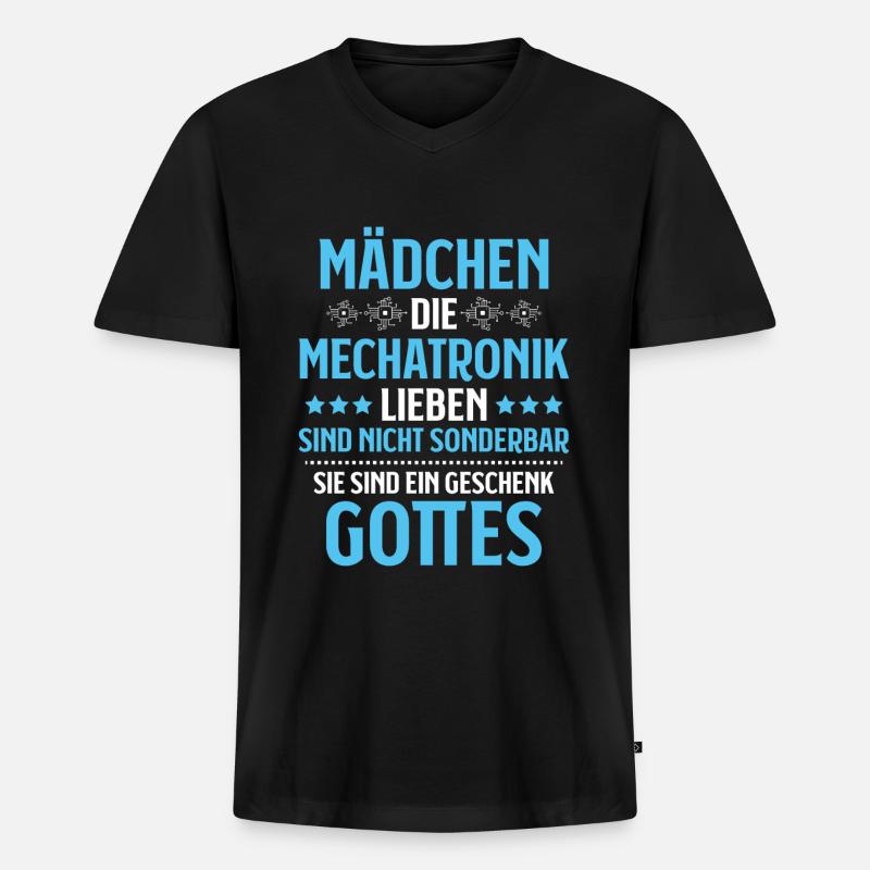 Mechatroniker Mechatronik Mechatronics Engineer - Männer Premium Bio T-Shirt mit V-Ausschnitt - Schwarz
