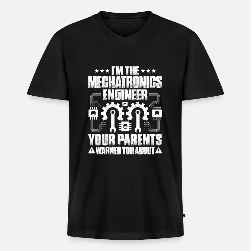 Mechatroniker Mechatronik Mechatronics Engineer - Männer Premium Bio T-Shirt mit V-Ausschnitt - Schwarz