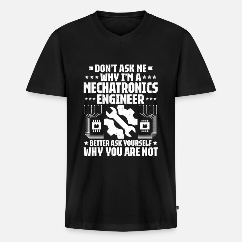 Mechatroniker Mechatronik Mechatronics Engineer - Männer Premium Bio T-Shirt mit V-Ausschnitt - Schwarz