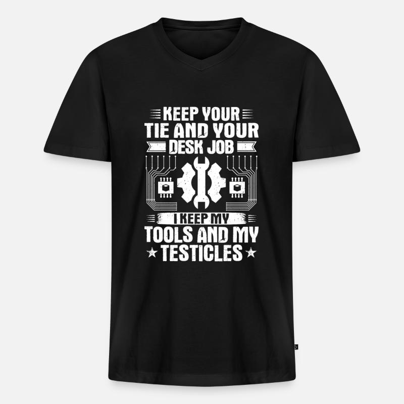 Mechatroniker Mechatronik Mechatronics Engineer - Männer Premium Bio T-Shirt mit V-Ausschnitt - Schwarz