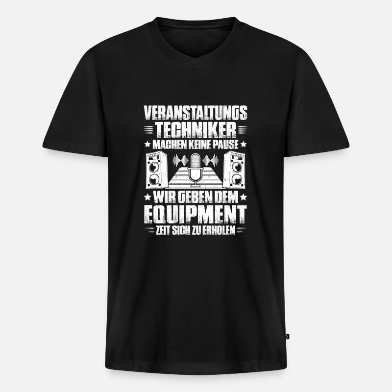 Veranstaltungstechniker Event Technician - Männer Premium Bio T-Shirt mit V-Ausschnitt - Schwarz