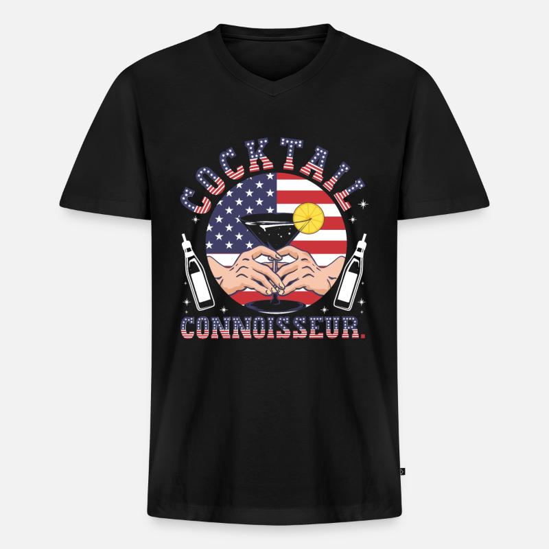 Cocktail - Männer Premium Bio T-Shirt mit V-Ausschnitt - Schwarz