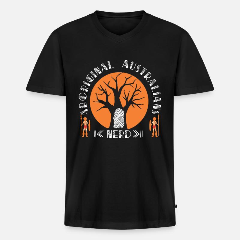 Aboriginal Australians Nerd - Men's Premium Organic T-shirt with V-neck - black