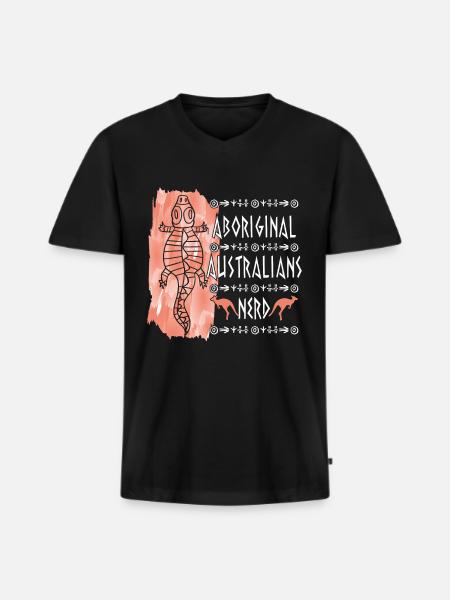 Aboriginal Australians Nerd - Men's Premium Organic T-shirt with V-neck - black