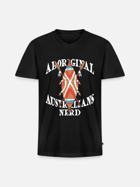 Aboriginal Australians Nerd - Men's Premium Organic T-shirt with V-neck - black