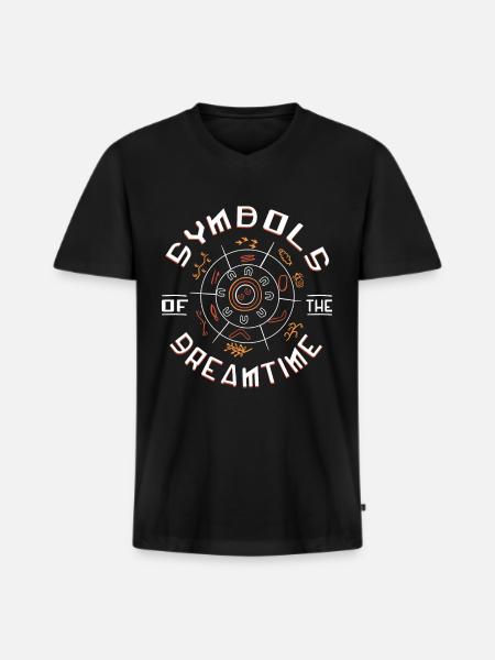 Symbols of Dreamtime - Men's Premium Organic T-shirt with V-neck - black