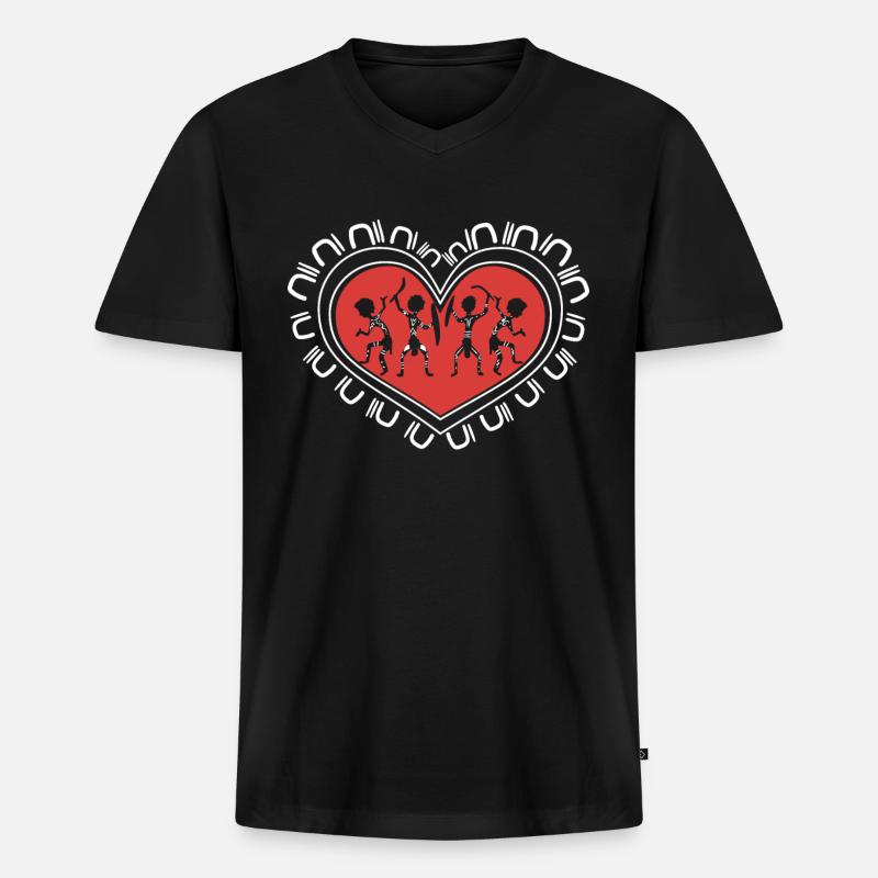 Aborigines - Männer Premium Bio T-Shirt mit V-Ausschnitt - Schwarz