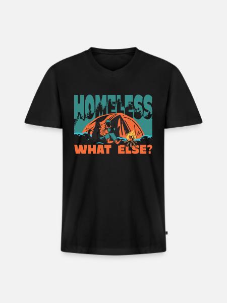 homeless What else? - Men's Premium Organic T-shirt with V-neck - black
