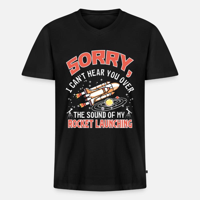 Das Geräusch meiner Rakete - Männer Premium Bio T-Shirt mit V-Ausschnitt - Schwarz