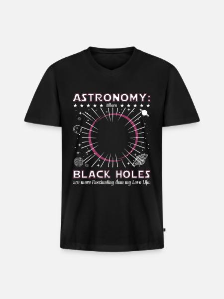 Astronomy black hole - Men's Premium Organic T-shirt with V-neck - black